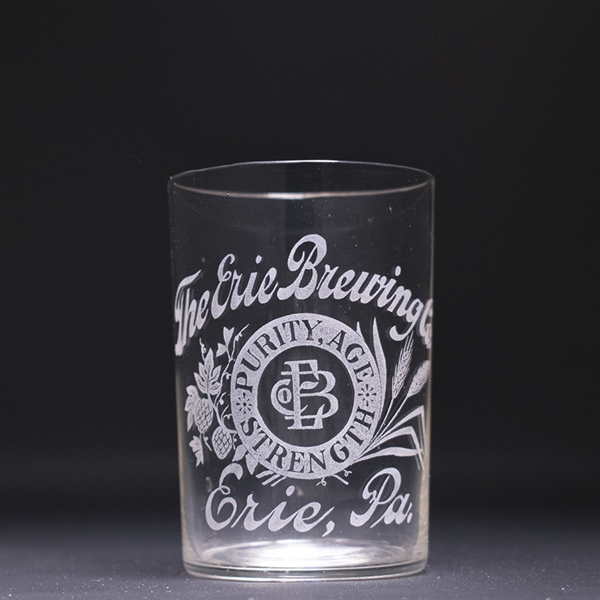 Erie Brewing Co Pre-Prohibition Etched Drinking Glass 