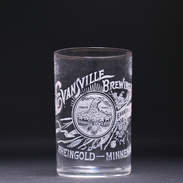 Evansville Rheingold Minnehaha Pre-Prohibition Etched Glass 