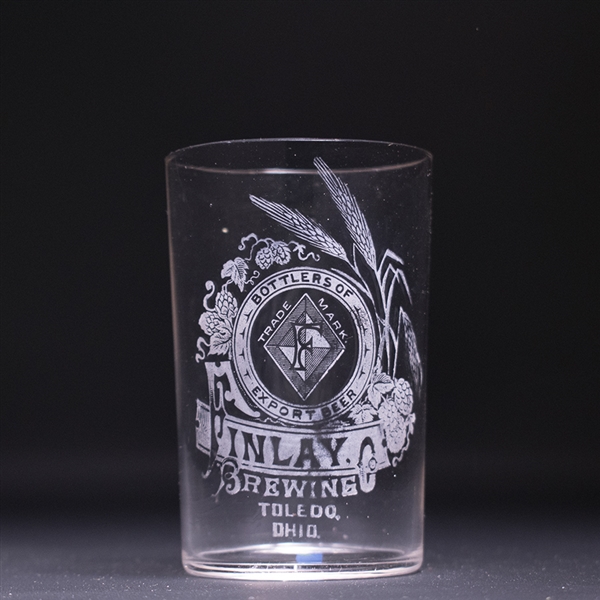 Finlay Pre-Prohibition Etched Drinking Glass 
