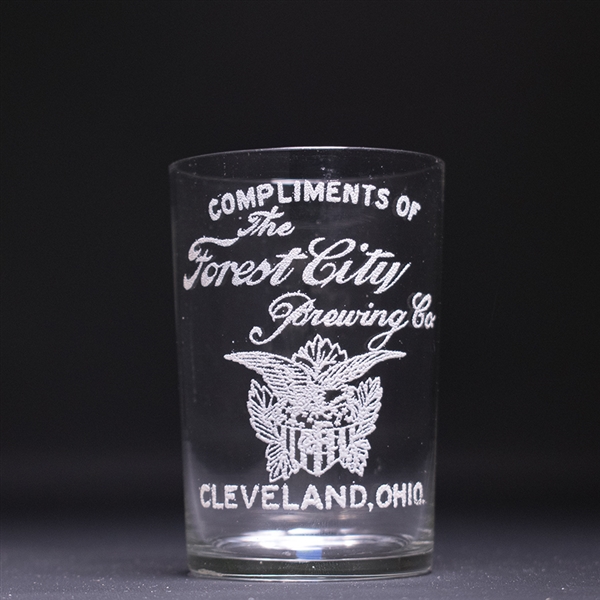 Forest City Pre-Prohibition Etched Drinking Glass 