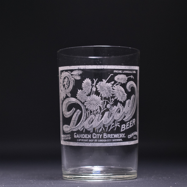 Daisy Beer Pre-Prohibition Etched Drinking Glass 