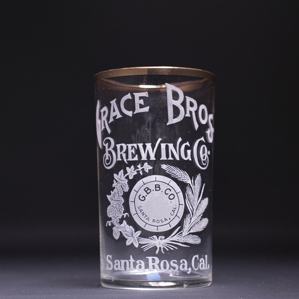 Grace Bros Pre-Prohibition Etched Drinking Glass 