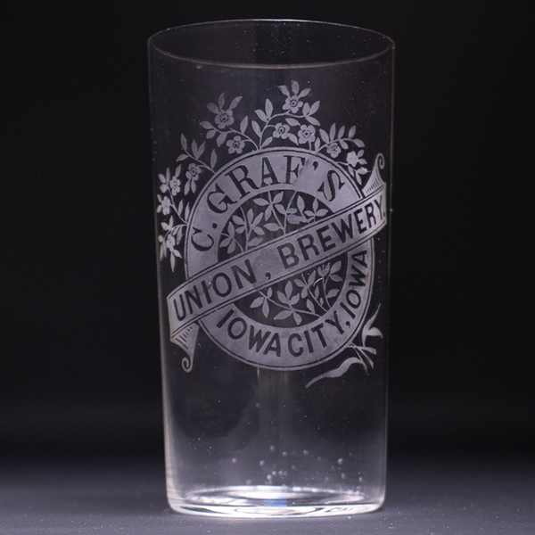 Grafs Union Brewery Pre-Prohibition Etched Glass 