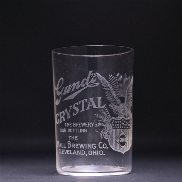 Gunds Crystal Pre-Prohibition Etched Drinking Glass 