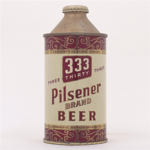 333 Pilsener Brand Beer Cone Top 186-32