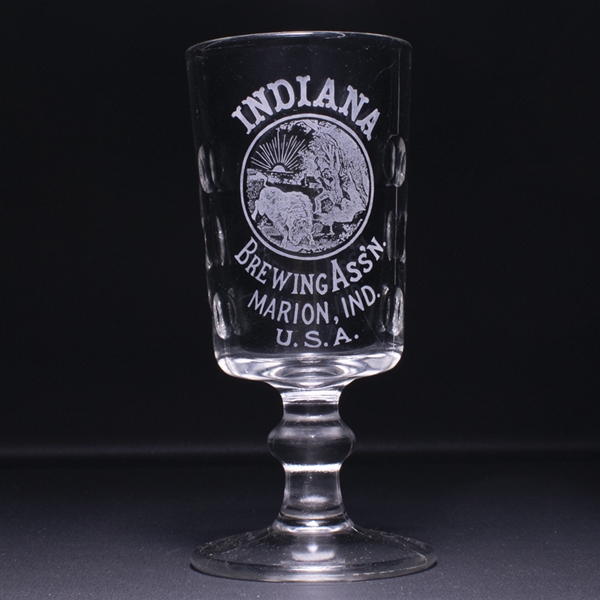 Indiana Brewing Assn Pre-Prohibition Etched Stem Glass