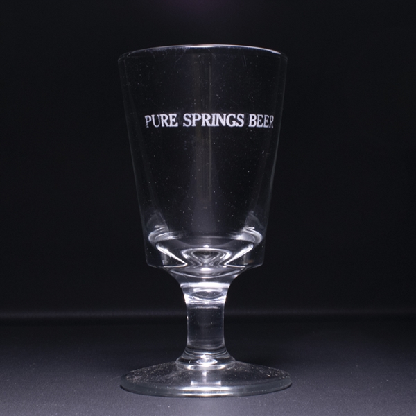 Pure Springs Beer Pre-Prohibition Etched Stem Glass