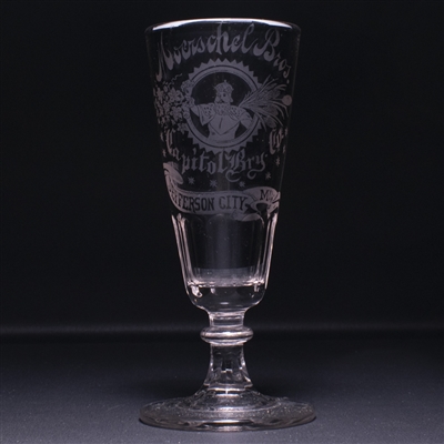 Moerschel Bros Capitol Brewing Pre-Prohibition Etched Stem Glass