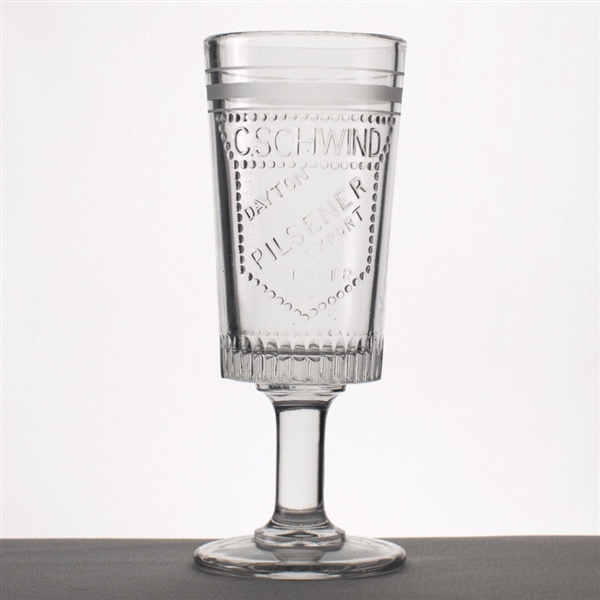 C Schwind Pre-Prohibition Embossed Stem Glass
