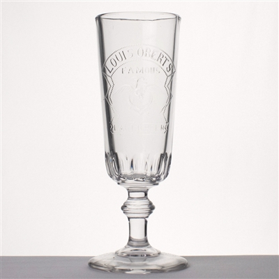 Oberts Pre-Prohibition Embossed Stem Glass