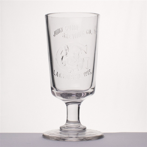 Gund Brewing Pre-Prohibition Embossed Stem Glass