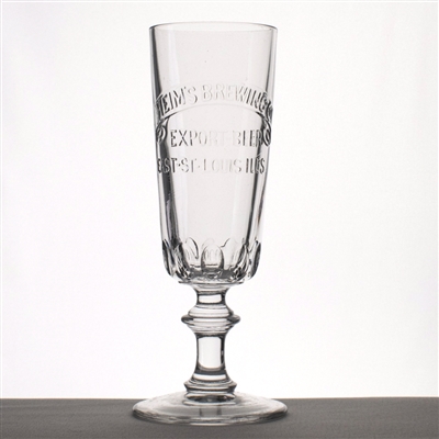 Heims Brewing Pre-Prohibition Embossed Stem Glass