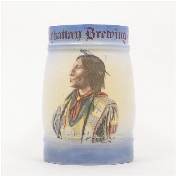 Manhattan Brewing Pictorial China Ceramic Native American Mug
