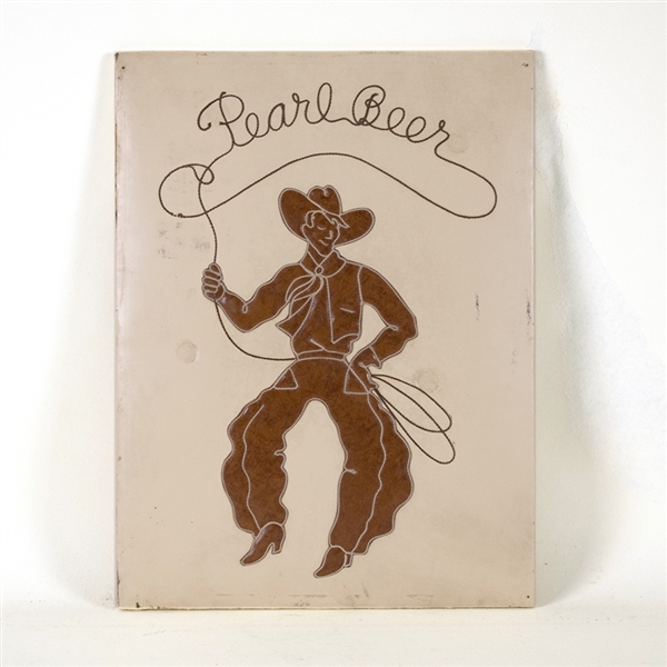 Pearl Beer Cowboy Lasso Sign