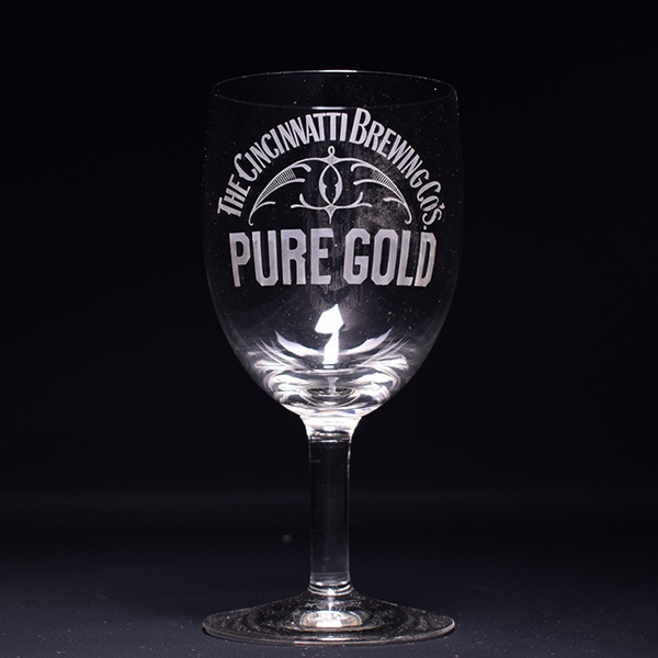 Cincinnati Brewing Pre-Prohibition Etched Stem Glass
