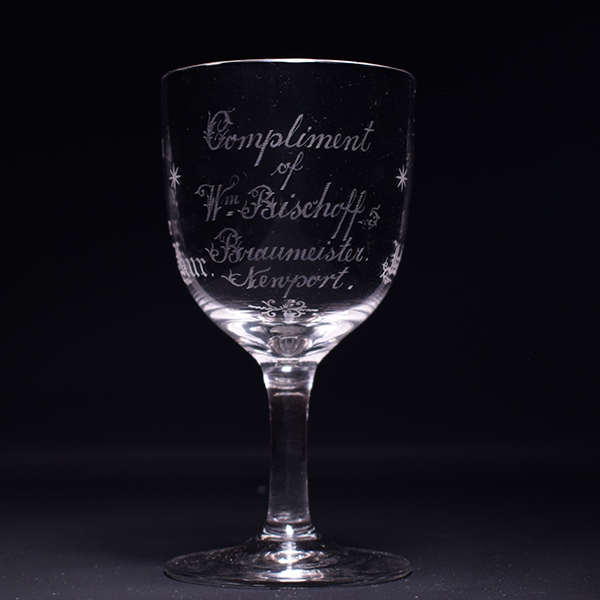 Wiedemann Commemorative Pre-Prohibition Stem Etched Stem Glass