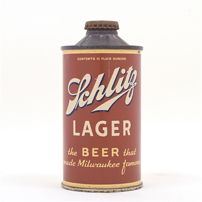 Schlitz Lager Beer FBIR Early Cone Top UNLISTED