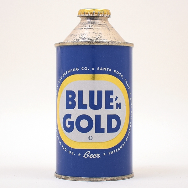Blue N Gold Cone Top Beer Can 153-30