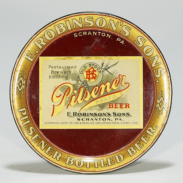 E. Robinsons Sons Pilsener Beer Tip Tray