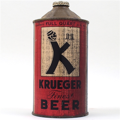 Krueger Beer Quart Cone Top GOLD TRIM UNLISTED