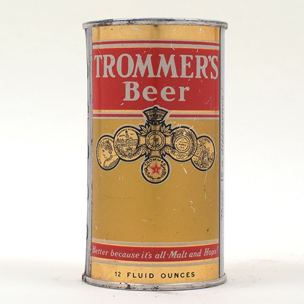 Trommers Beer Flat Top RARE WHITE SIDE PANELS 139-28