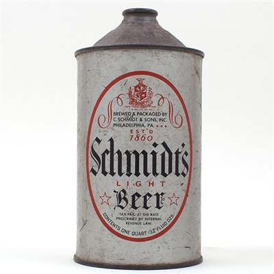 Schmidts Beer Quart Cone Top 219-3