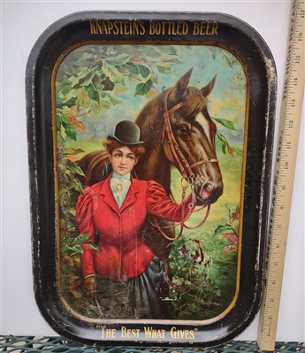 NABA LOT- Knapsteins Bottle Beer Tray Lady Horse Pre-prohibition