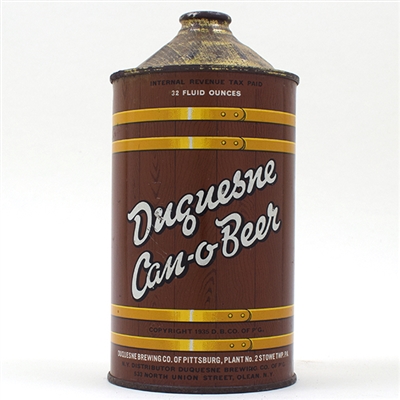 Duquesne Can O Beer Quart Cone Top 207-1