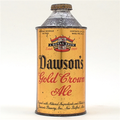 Dawsons Gold Crown Ale Cone Top NICE 158-32