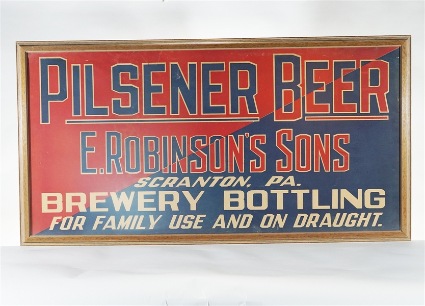 E. Robinson Pilsener Bottled Beer Sign