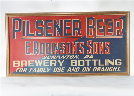 E. Robinson Pilsener Bottled Beer Sign