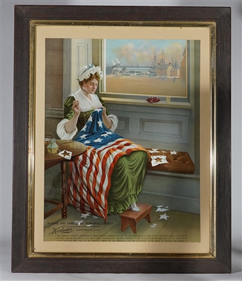 Horlacher Betsy Ross American Flag Chromolithograph
