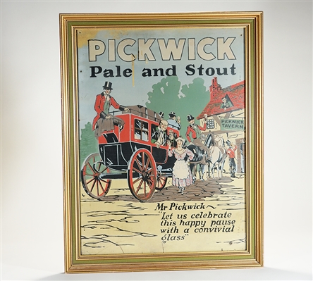 Pickwick Pale and Stout Mr. Pickwick Tavern Cardboard Sign