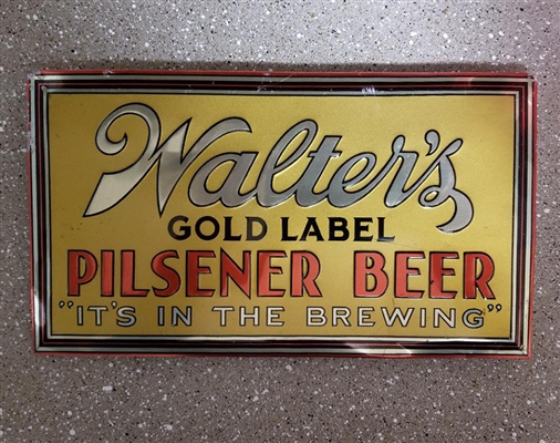 NABA LOT- Walters Gold Label Pilsener Beer LEE-SEE Art Sign