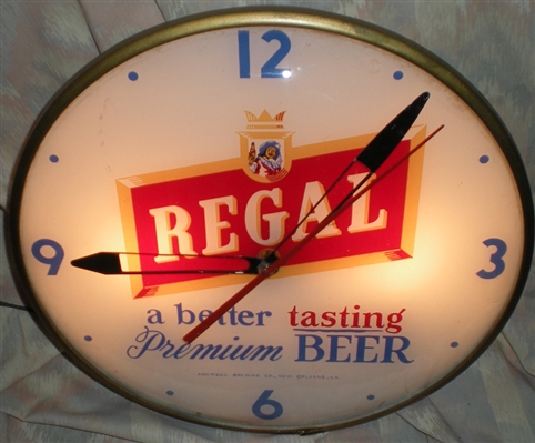NABA LOT- Regal Beer Advertising Illuminated ROG Pam Clock