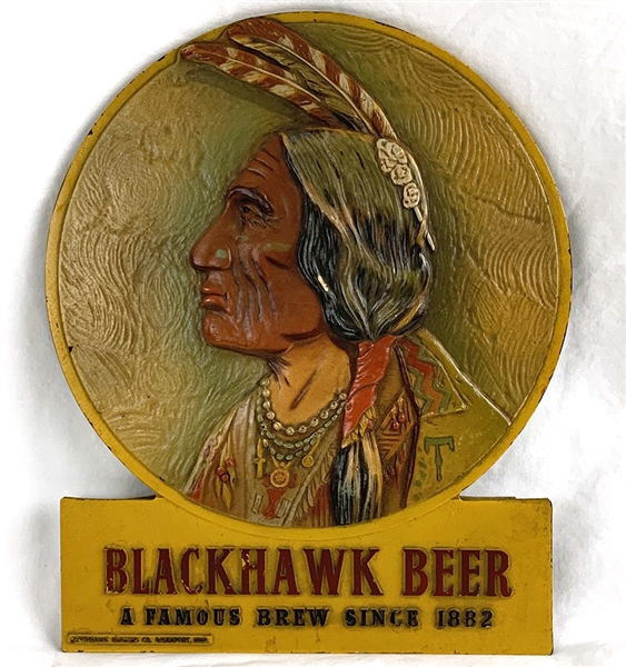 NABA LOT- Blackhawk Feathered Native American Composite Advertising Sign