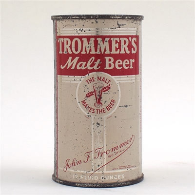 Trommers Malt Beer Flat Top 139-31 RARE WHITE CAN