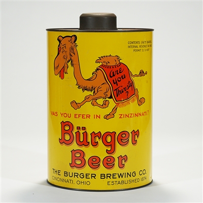Burger Beer Camel 1/16th Barrel Can -ULTRA RARE BEST KNOWN-