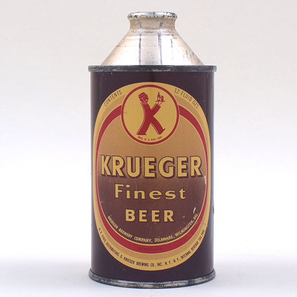 Krueger Beer Cone Top DK BROWN DELAWARE 172-6