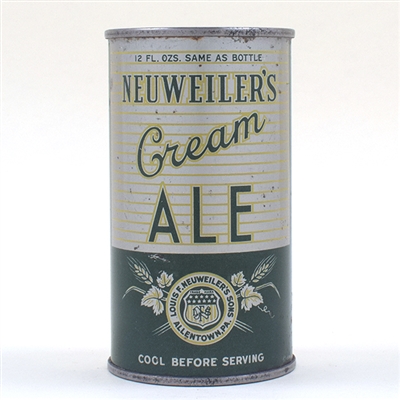 Neuweilers Cream Ale METALLIC Opening Instruction Flat Top 102-33