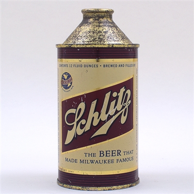 Schlitz Beer WITHDRAWN FREE Cone Top 183-31