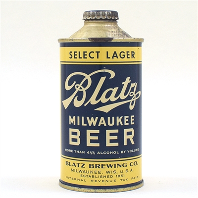 Blatz Milwaukee Beer Select Lager Cone Top 153-10