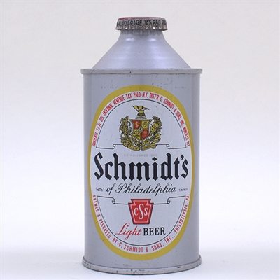 Schmidts Beer Flat Bottom Cone Top SILVER UNLISTED