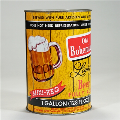 Old Bohemian Light Beer Mini-Keg Gallon Can