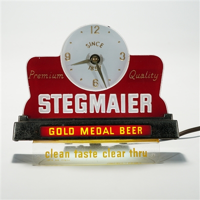 Stegmaier Gold Medal Beer Cash Register Illuminated Clock Sign
