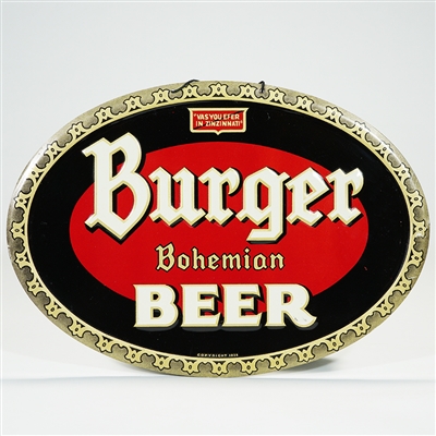 Burger Bohemian Beer Embossed Tin Advertising Sign