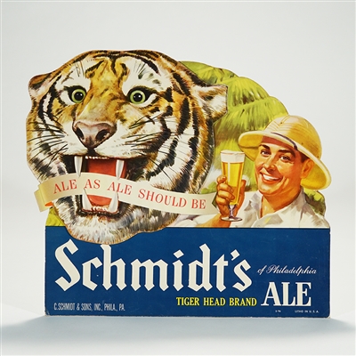 Schmidts Tiger Head Brand Ale 3D Diecut Sign