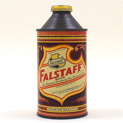 Falstaff Beer Cone Top ENAMEL YELLOW 161-27 -RARE-