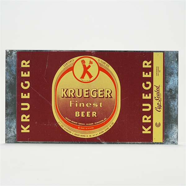 Krueger Finest Beer Unrolled Sheet DELAWARE
