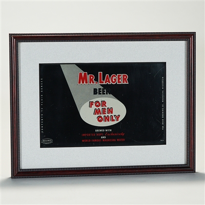 Mr. Lager Beer FOR MEN ONLY Beer Can Sheet